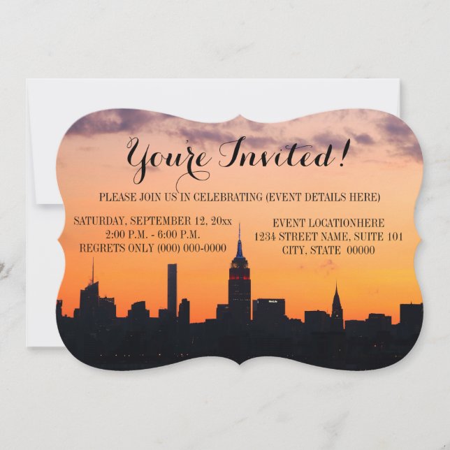 New York City Skyline Invitations (Front)