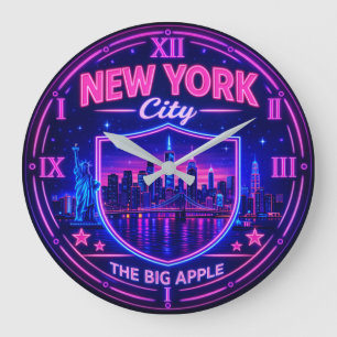New York City Skyline Large Clock