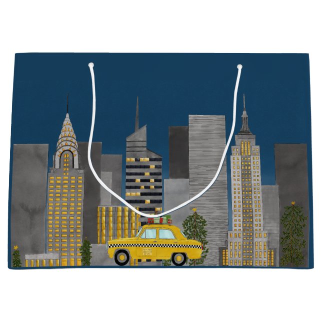New York City Skyline Large Gift Bag (Front)