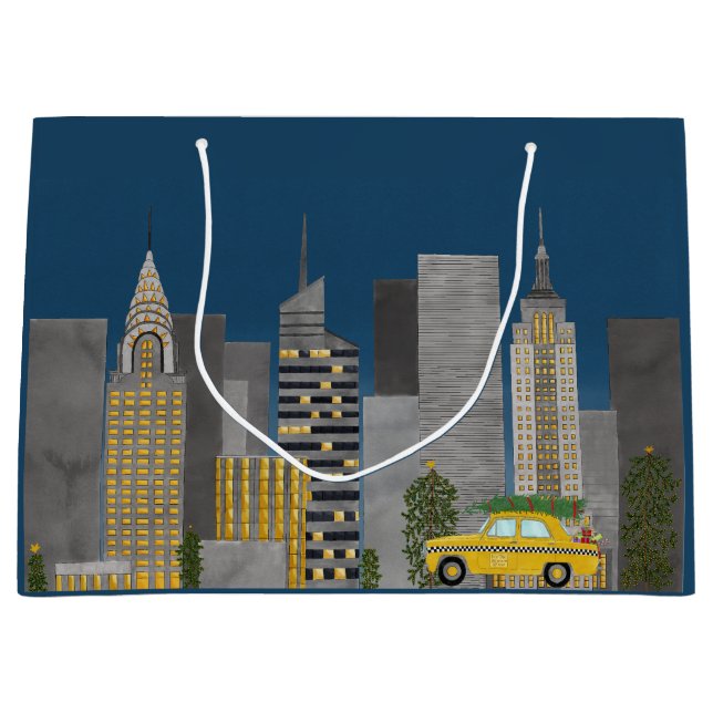 New York City Skyline Large Gift Bag (Front)