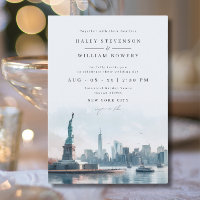New York City Skyline Liberty Destination Wedding