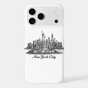 New York City Skyline Line Art Illustration
