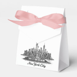 New York City Skyline Line Art Illustration Favour Box