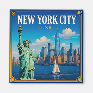 🗽 New York City Skyline Memory From Manhattan 🗽 Magnet