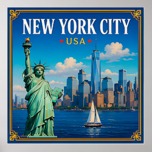 🗽 New York City Skyline Memory From Manhattan 🗽 Poster