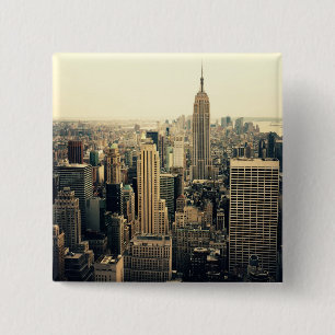 New York City Skyline Midtown 15 Cm Square Badge