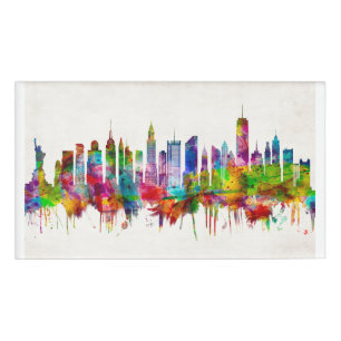 New York City Skyline Name Tag
