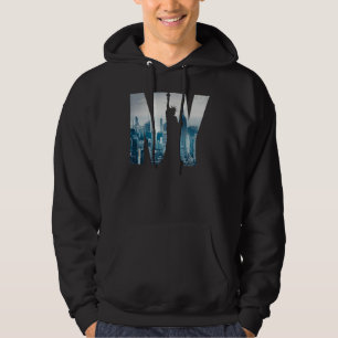 New York City Skyline  New York Illustration Graph Hoodie
