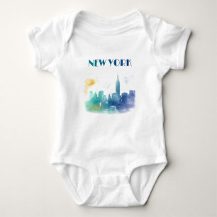 New York City Skyline NYC Travel America Liberty Baby Bodysuit