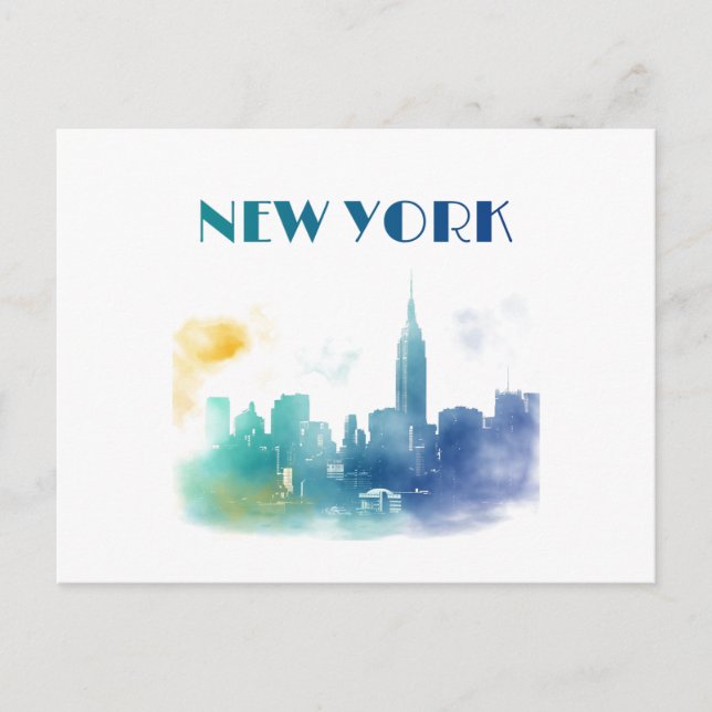 New York City Skyline NYC Travel America Liberty Postcard (Front)