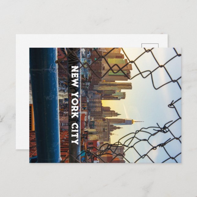 New York City Skyline Photography Sunset Postcard (Front/Back)