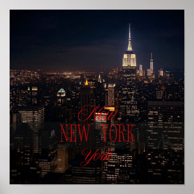 New York City Skyline Poster – Modern Wall Art Pri (Front)