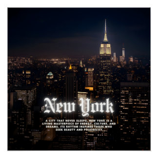 New York City Skyline Poster Template