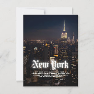 New York City Skyline Poster Template Postcard