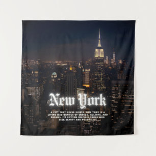 New York City Skyline Poster Template Tapestry