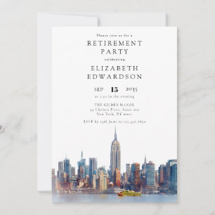 New York City Skyline Retirement Party Invitation