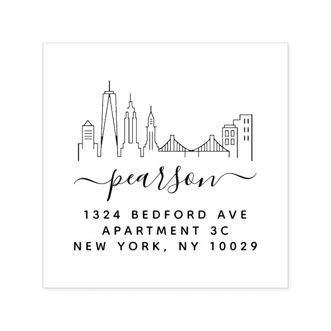 New York City Skyline Return Address Stamp (Design)