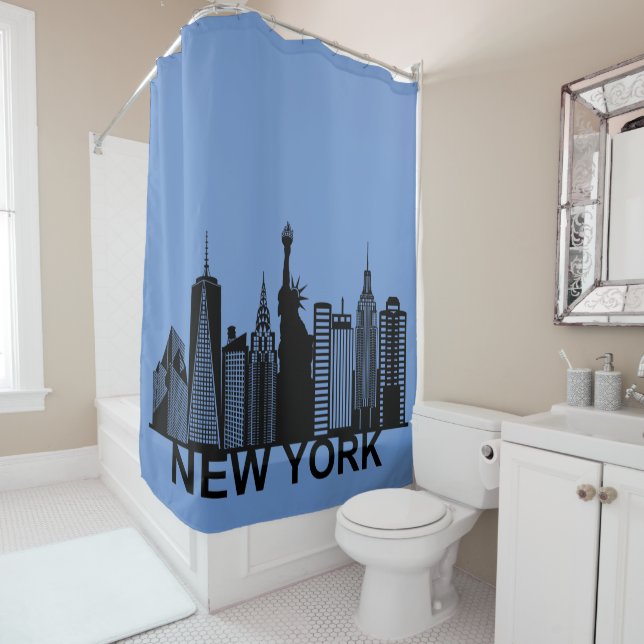 New York city skyline  Shower Curtain (In Situ)