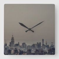 New York City Skyline Square Wall Clock