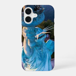 New York City Skyline, Statue of Liberty Torch iPhone 16 Case