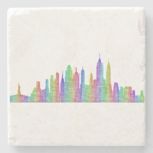New York City skyline Stone Coaster