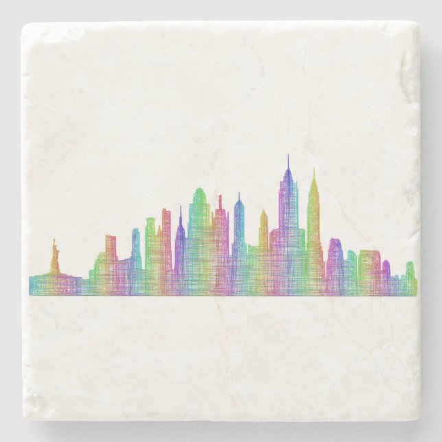 New York City skyline Stone Coaster (Front)
