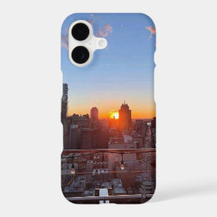 New York City Skyline Sunset Rooftop View Art