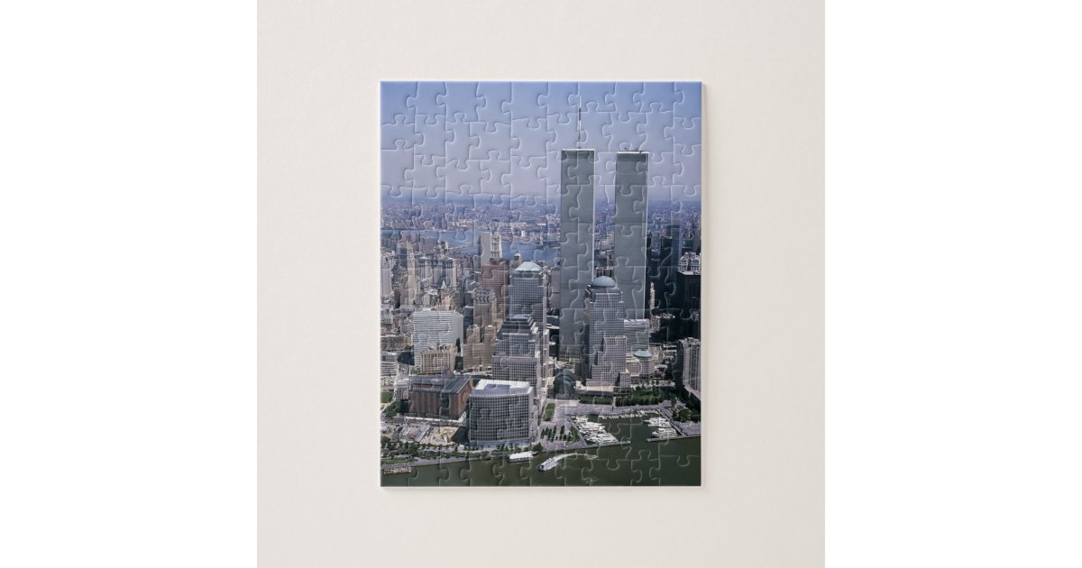New York City Skyline Twin Towers Jigsaw Puzzle | Zazzle