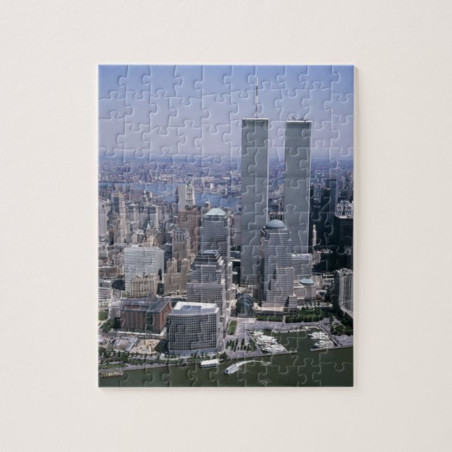 New York City Skyline Twin Towers Jigsaw Puzzle (Vertical)