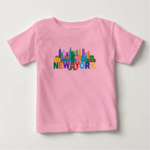New York City Skyline Typography Baby T-Shirt