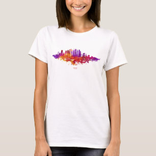 New York City Skyline Watercolor on White T-Shirt