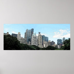 New York City Skyline Watercolor Poster Print