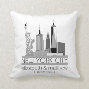 New York City Skyline Wedding Cushion