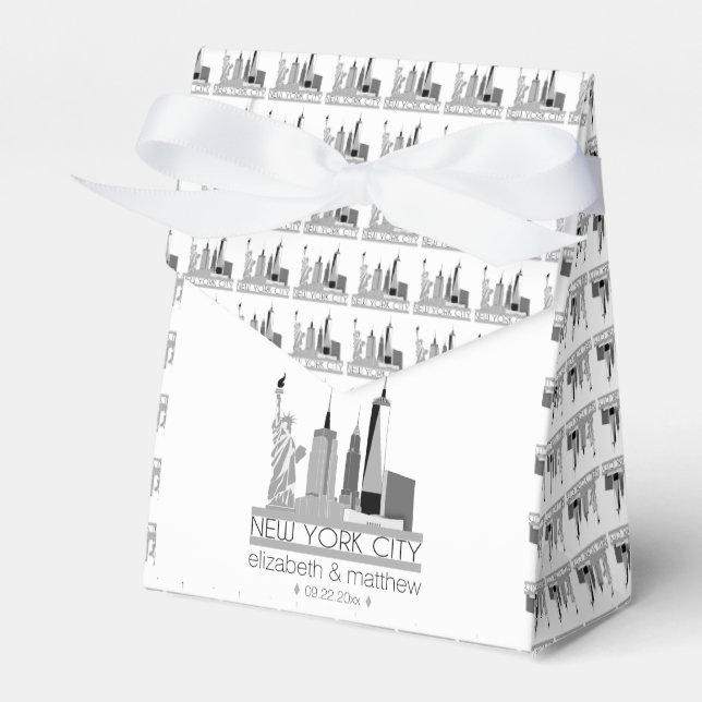 New York City Skyline Wedding Favour Box (Front Side)