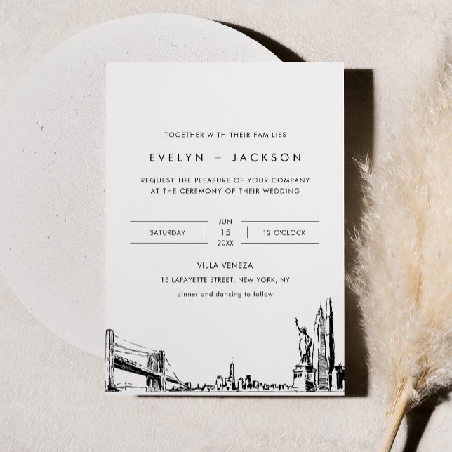 New York City Skyline Wedding Invite with Photo (Creator Uploaded)