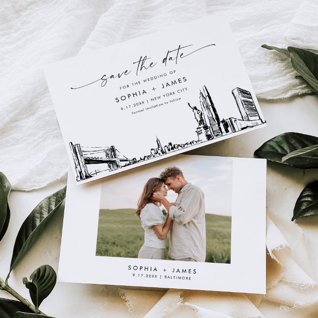 New York City Skyline Wedding Save the Date Card (Creator Uploaded)