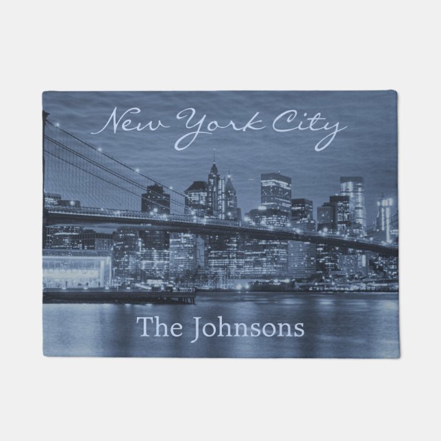 New York City Skyline Welcome Doormat (Front)