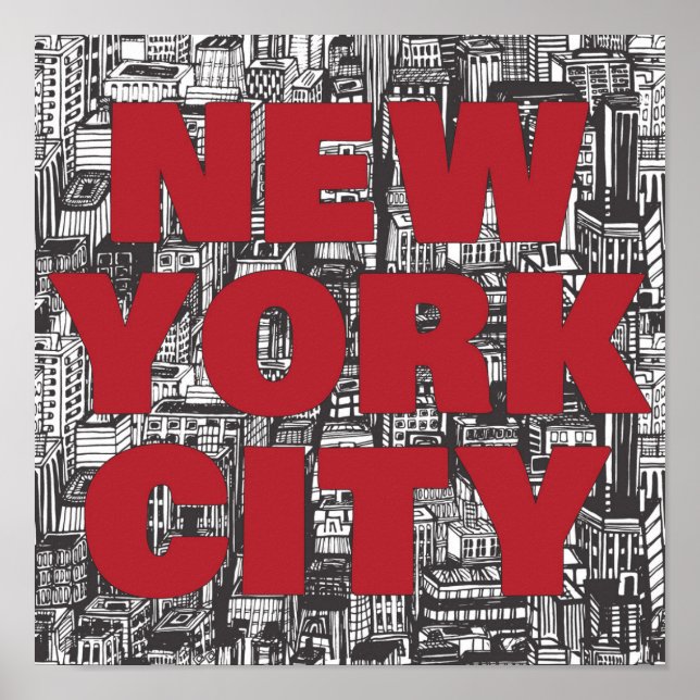 New York City | Skyscraper Typography Poster (Front)