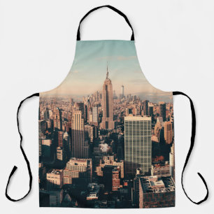 New York City skyscrapers rooftop urban view. city Apron