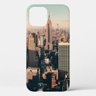 New York City skyscrapers rooftop urban view. city iPhone 12 Case