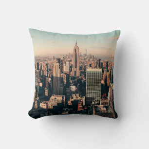New York City skyscrapers rooftop urban view. city Cushion