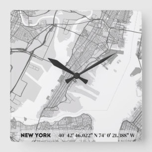 new york city square wall clock