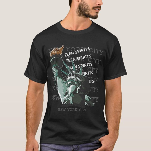 New York City Statue of Liberty Teen Spirit Freedo T-Shirt (Front)