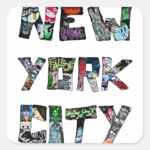 New York City Street Art Square Sticker