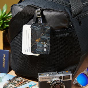 New York City Street at Night – Urban Lights Luggage Tag