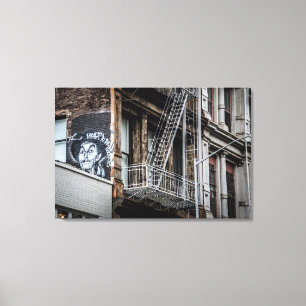 New York City Street Graffiti Photo Canvas Print