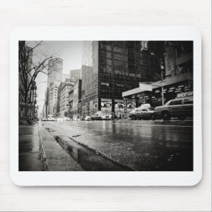 New York City Street in the Rain Mouse Pad