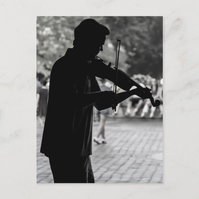 New York City Street Musician Postcard (Front)