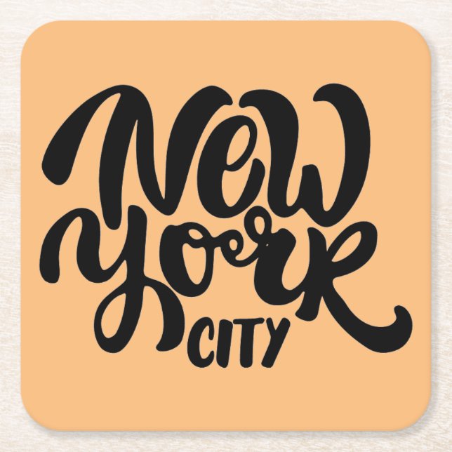 New York City Style Square Paper Coaster (Front)