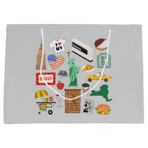 New York City Symbols Large Gift Bag